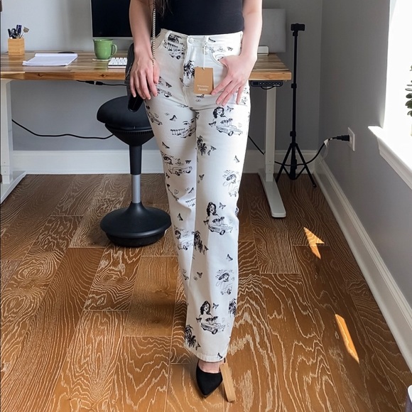 New Reformation Joyride High Rise Straight Jeans Size 24 - Picture 4 of 14